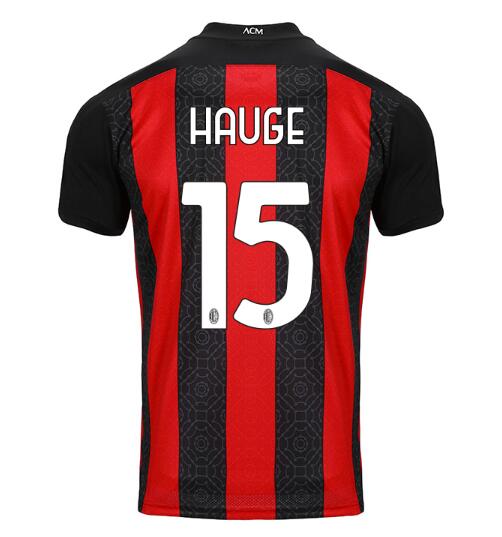 AC Milan Home Kit Soccer Jersey HAUGE #15 2020/21